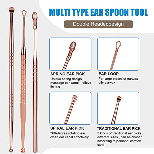 CYSNATU Ear Wax Removal Kit, Ear Pick, Ear Cleaning Tool Set Stainless Steel ...