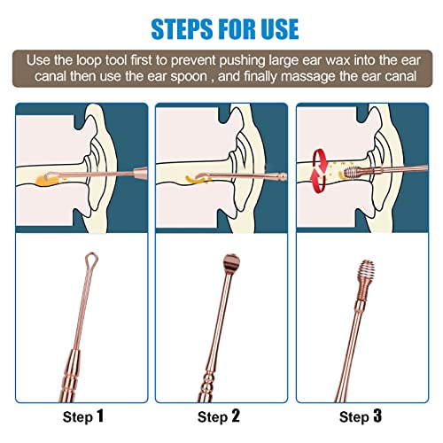 CYSNATU Ear Wax Removal Kit, Ear Pick, Ear Cleaning Tool Set Stainless Steel ...