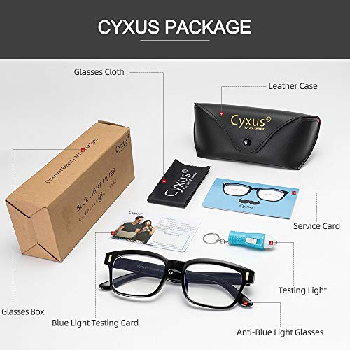 Cyxus Computer Blue Light Blocking Nerd Candy Glasses for Man and Woman, Anti...