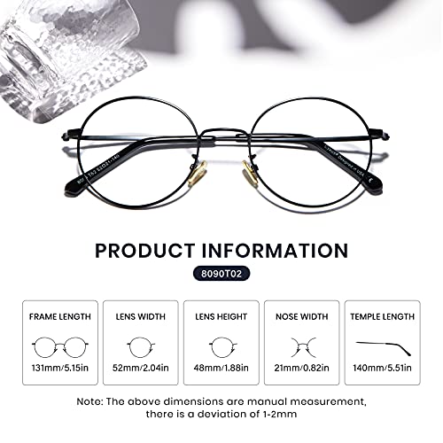 Cyxus Round Blue Light Glasses 2 Pack, Computer Gaming Eyeglasses for Relieve...