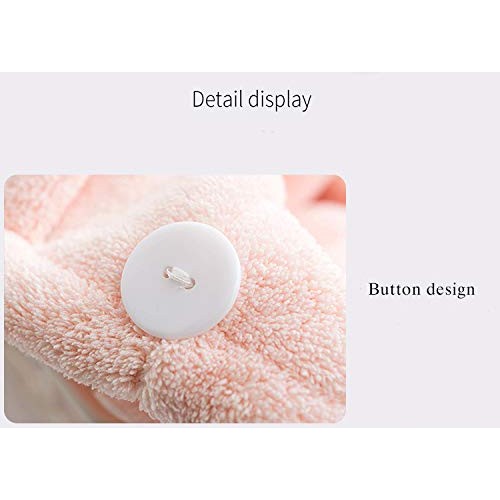 Hair Towel Wrap ,(Pink+Purple) Rabbit Ears Turban 2 Pack,Microfibre Hair Towe...