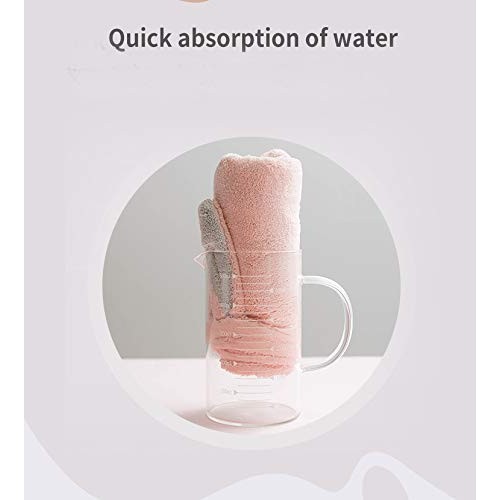 Hair Towel Wrap ,(Pink+Purple) Rabbit Ears Turban 2 Pack,Microfibre Hair Towe...