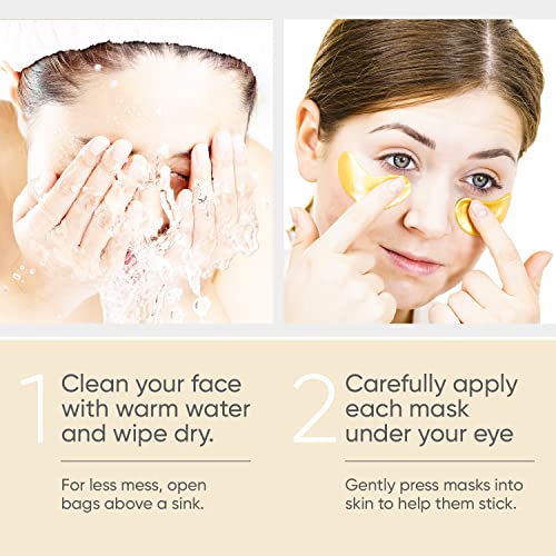 Under Eye Patches (20 Pairs) - Gold Under Eye Mask Amino Acid & Collagen, Und...
