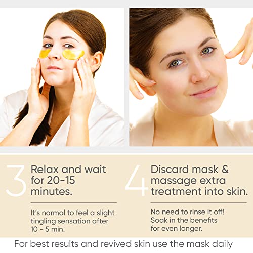 Under Eye Patches (20 Pairs) - Gold Under Eye Mask Amino Acid & Collagen, Und...