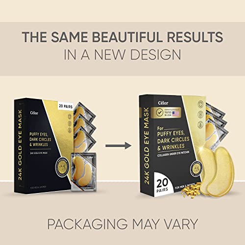 Under Eye Patches (20 Pairs) - Gold Under Eye Mask Amino Acid & Collagen, Und...