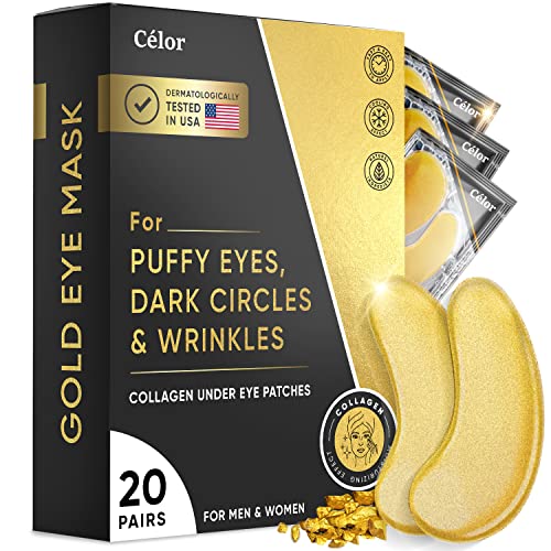 Under Eye Patches (20 Pairs) - Gold Under Eye Mask Amino Acid & Collagen, Und...