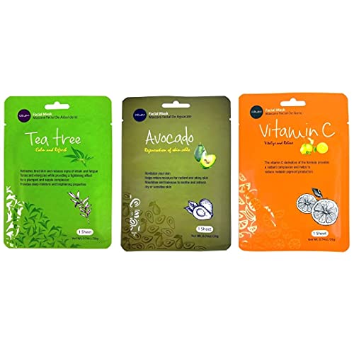 Celavi Essence Face Mask Paper Sheet Korea Skin Care Moisturizing 12 Pack Cla...