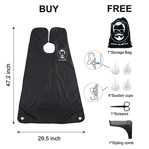 Dadop Beard Bib Kit, Beard Hair Catcher Waterproof Non-Stick for Men Shaving ...