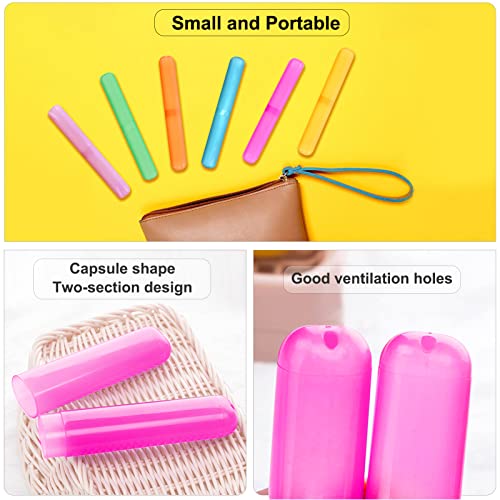 Dadop Toothbrush Case, 6Pcs Plastic Travel Toothbrush Holder, Portable Travel...