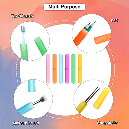 Dadop Toothbrush Case, 6Pcs Plastic Travel Toothbrush Holder, Portable Travel...