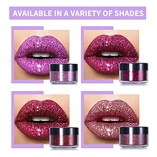 DAGEDA Glitter Lip Kit Liquid Lipstick Set, Diamond Glitter Metallic Lips Glo...