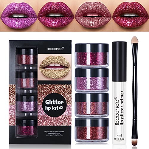 DAGEDA Glitter Lip Kit Liquid Lipstick Set, Diamond Glitter Metallic Lips Glo...