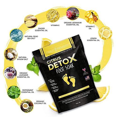 Citrus Detox Foot Soak with Epsom Salt - for Foot Callus, Immune Boost, Damag...