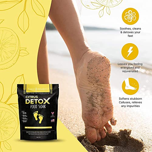 Citrus Detox Foot Soak with Epsom Salt - for Foot Callus, Immune Boost, Damag...