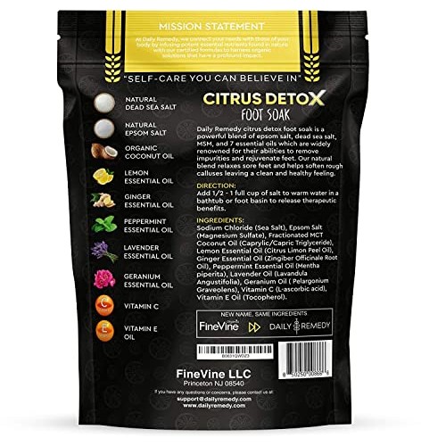 Citrus Detox Foot Soak with Epsom Salt - for Foot Callus, Immune Boost, Damag...
