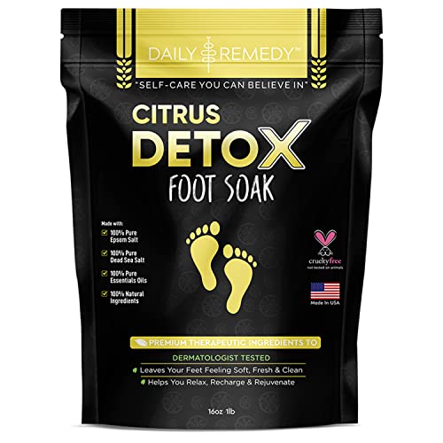 Citrus Detox Foot Soak with Epsom Salt - for Foot Callus, Immune Boost, Damag...