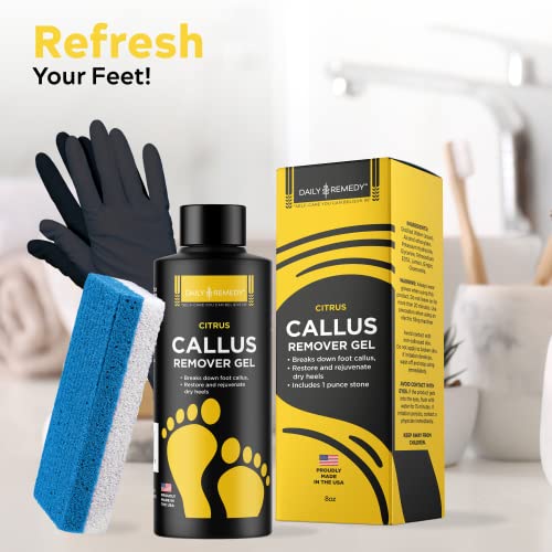 Daily Remedy Citrus Callus Remover Gel & Pumice Stone Set for Feet - Extra St...