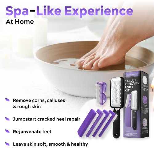 DAILY REMEDY Foot Callus Remover Set - Includes 1 Stainless rasp Foot File, 4...