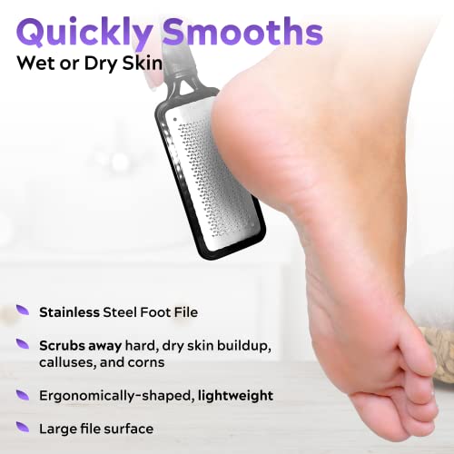 DAILY REMEDY Foot Callus Remover Set - Includes 1 Stainless rasp Foot File, 4...