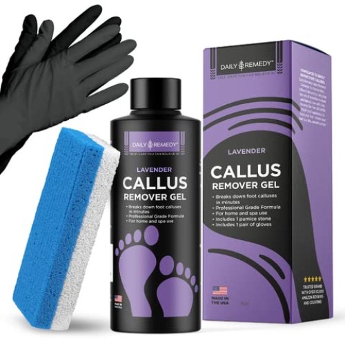 Daily Remedy Lavender Callus Remover Gel & Pumice Stone Set for Feet - Extra ...