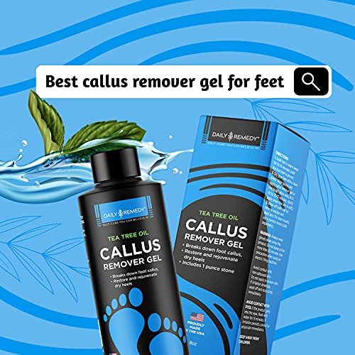 Daily Remedy Tea Tree Oil Callus Remover Gel & Pumice Stone- Professional 2-I...