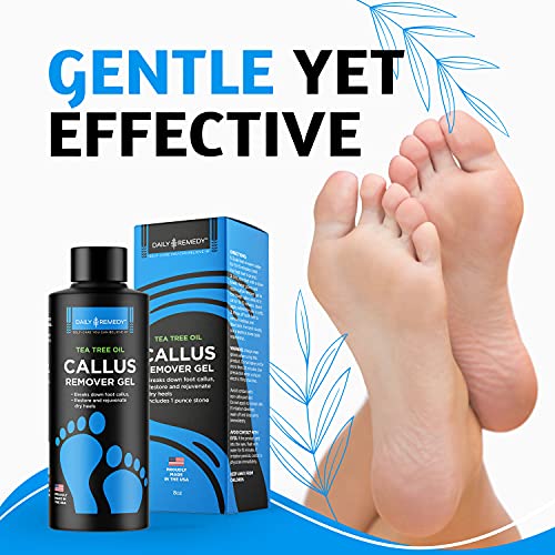 Daily Remedy Tea Tree Oil Callus Remover Gel & Pumice Stone- Professional 2-I...