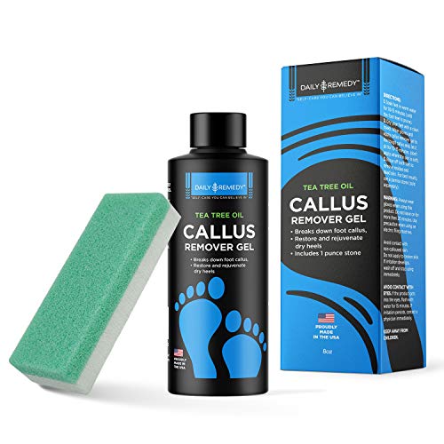 Daily Remedy Tea Tree Oil Callus Remover Gel & Pumice Stone- Professional 2-I...