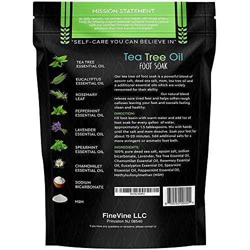 Tea Tree Oil Foot Soak with Epsom Salt - Made in USA - for Toenail Fungus, At...