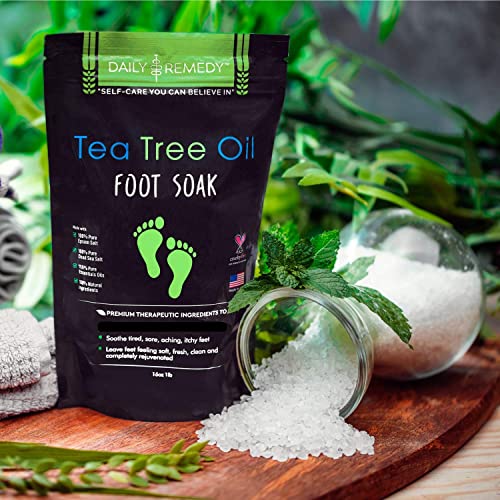 Tea Tree Oil Foot Soak with Epsom Salt - Made in USA - for Toenail Fungus, At...