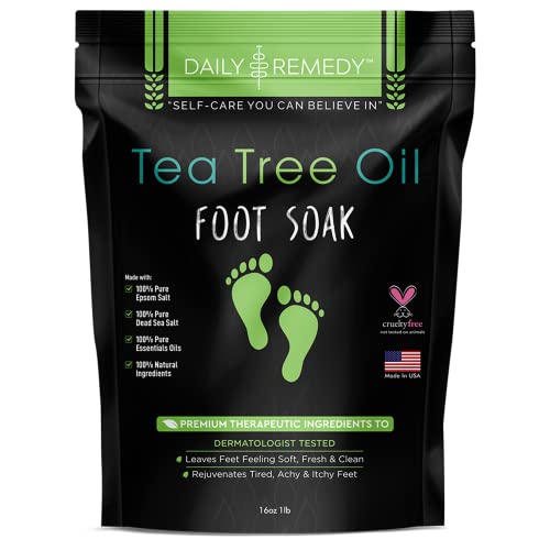 Tea Tree Oil Foot Soak with Epsom Salt - Made in USA - for Toenail Fungus, At...