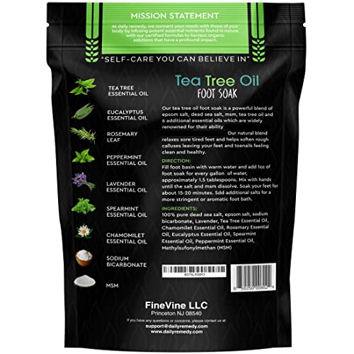 Tea Tree Oil Foot Soak with Epsom Salt - Made in USA - for Toenail irritation...