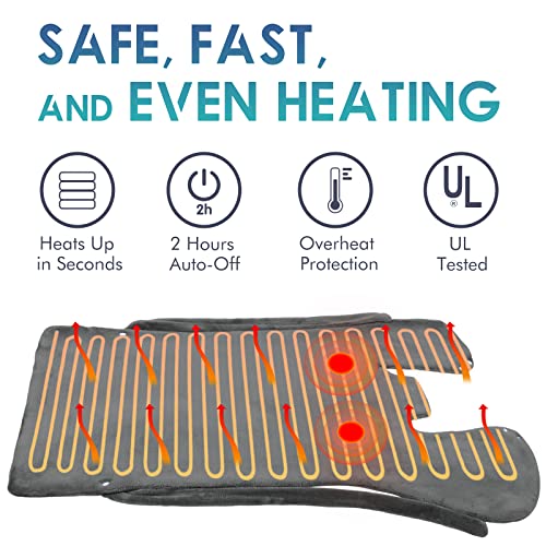 Heating Pad with Massager for Neck and Shoulders, Wearable Electric Heating P...