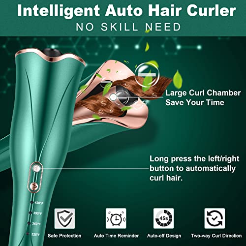 DALARAN Automatic Curling Iron Auto Hair Curler 1 Inch Green Auto Curling Wan...