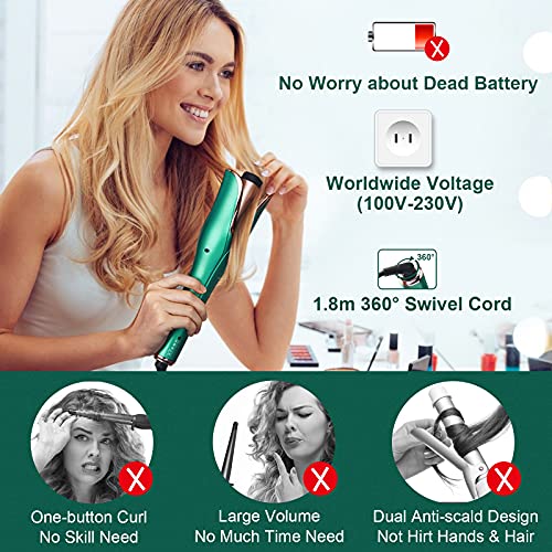 DALARAN Automatic Curling Iron Auto Hair Curler 1 Inch Green Auto Curling Wan...