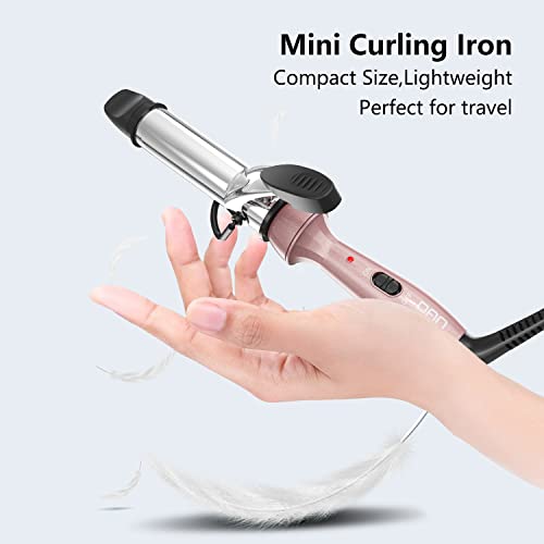 DAN technology Travel Curling Iron,1 Inch Mini Curling Iron , Tourmaline Cera...