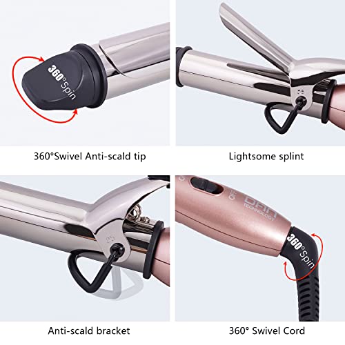 DAN technology Travel Curling Iron,1 Inch Mini Curling Iron , Tourmaline Cera...