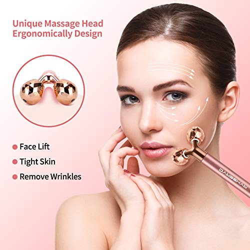 2-IN-1 Electric Face Massager Roller 24k Rose Gold Face Roller, 3D Roller and...