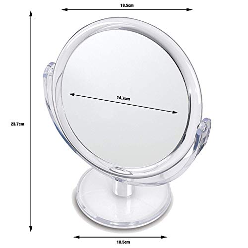 Danielle Ultra Vue Two-Sided Makeup Mirror, 12X Magnification, Clear Acrylic