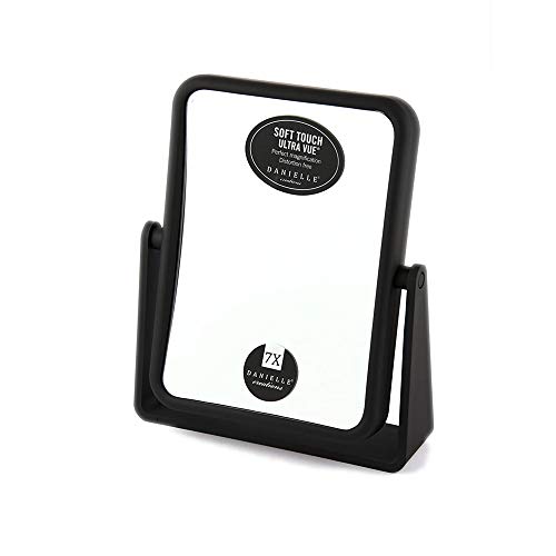 Soft Touch Rectangular Mirror by Danielle with 7X Magnification - Matte Black