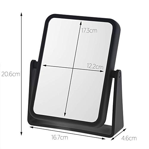 Soft Touch Rectangular Mirror by Danielle with 7X Magnification - Matte Black