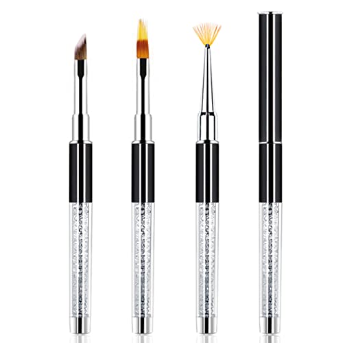 DANNEASY 3Pcs Ombre Nail Brush Fan Nail Brushes Nail Art Brush Set Nail Gradi...