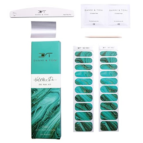 Danni&Toni Semi Cured Gel Nail Strips Gel Nail Polish Stickers (20 Extra-Long...
