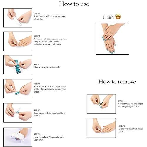 Danni&Toni Semi Cured Gel Nail Strips Gel Nail Polish Stickers (20 Extra-Long...