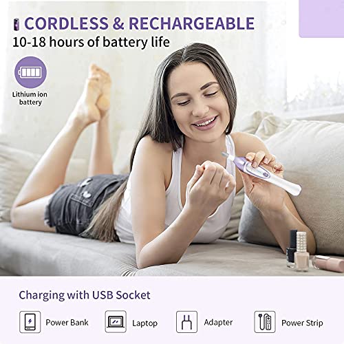 Electric Nail File, Professional Pedicure Kit Manicure Set w/Storage Case, 20...