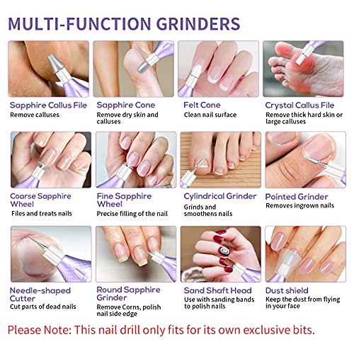 Electric Nail File, Professional Pedicure Kit Manicure Set w/Storage Case, 20...