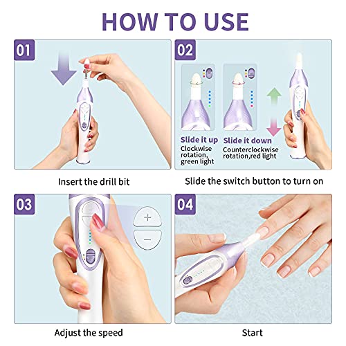 Electric Nail File, Professional Pedicure Kit Manicure Set w/Storage Case, 20...