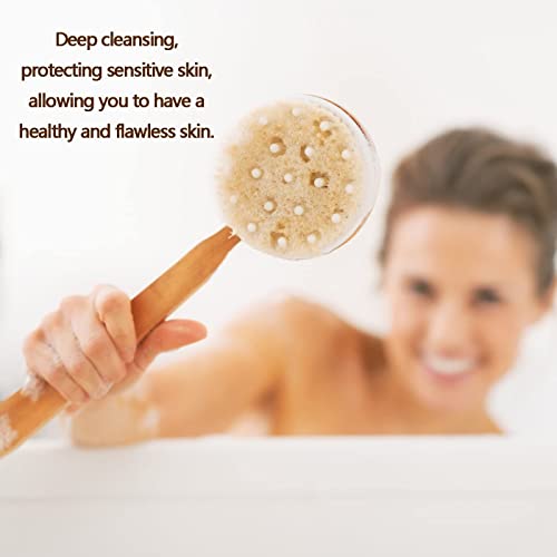 Lotion Applicator for Back, Body Brush for Wet or Dry Brushing, 6PCS Natural ...