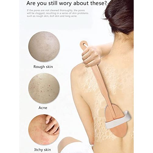 Lotion Applicator for Back, Body Brush for Wet or Dry Brushing, 6PCS Natural ...