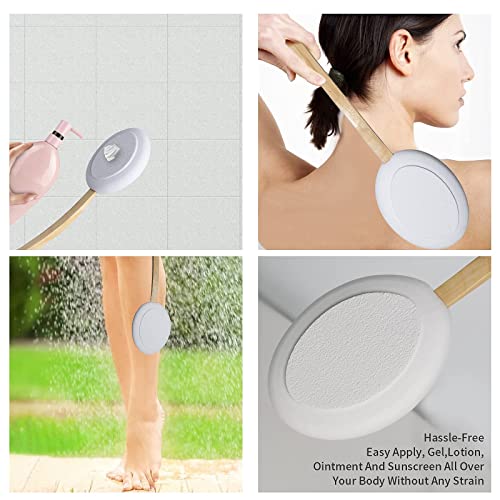 Lotion Applicator for Back, Body Brush for Wet or Dry Brushing, 6PCS Natural ...
