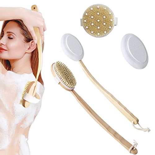 Lotion Applicator for Back, Body Brush for Wet or Dry Brushing, 6PCS Natural ...